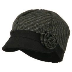 Women's 6 Panel Rose Cabbie Cap