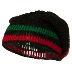 Rasta Knitted Big Skull Beanie