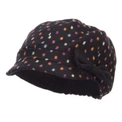 Women's Dotted Wool Blend Cabbie Cap