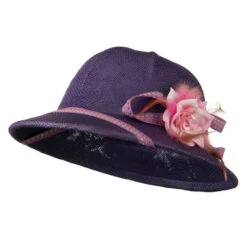 Pith Helmet Twisted Toyo With Flower Ribbon