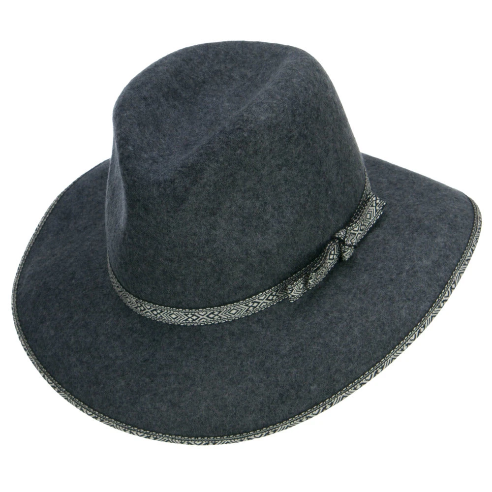 Women's Tribal Trim Wool Fedora - Image 5