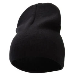 8 Inch Solid Knit Short Beanie Made In USA