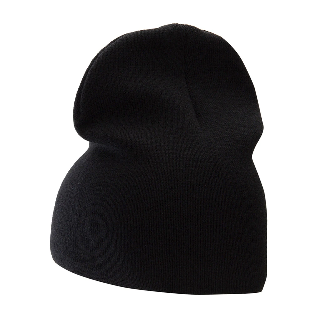 8 Inch Solid Knit Short Beanie Made In USA - Image 2