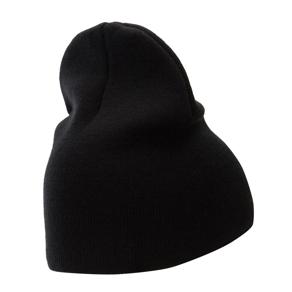 8 Inch Solid Knit Short Beanie Made In USA - Image 3