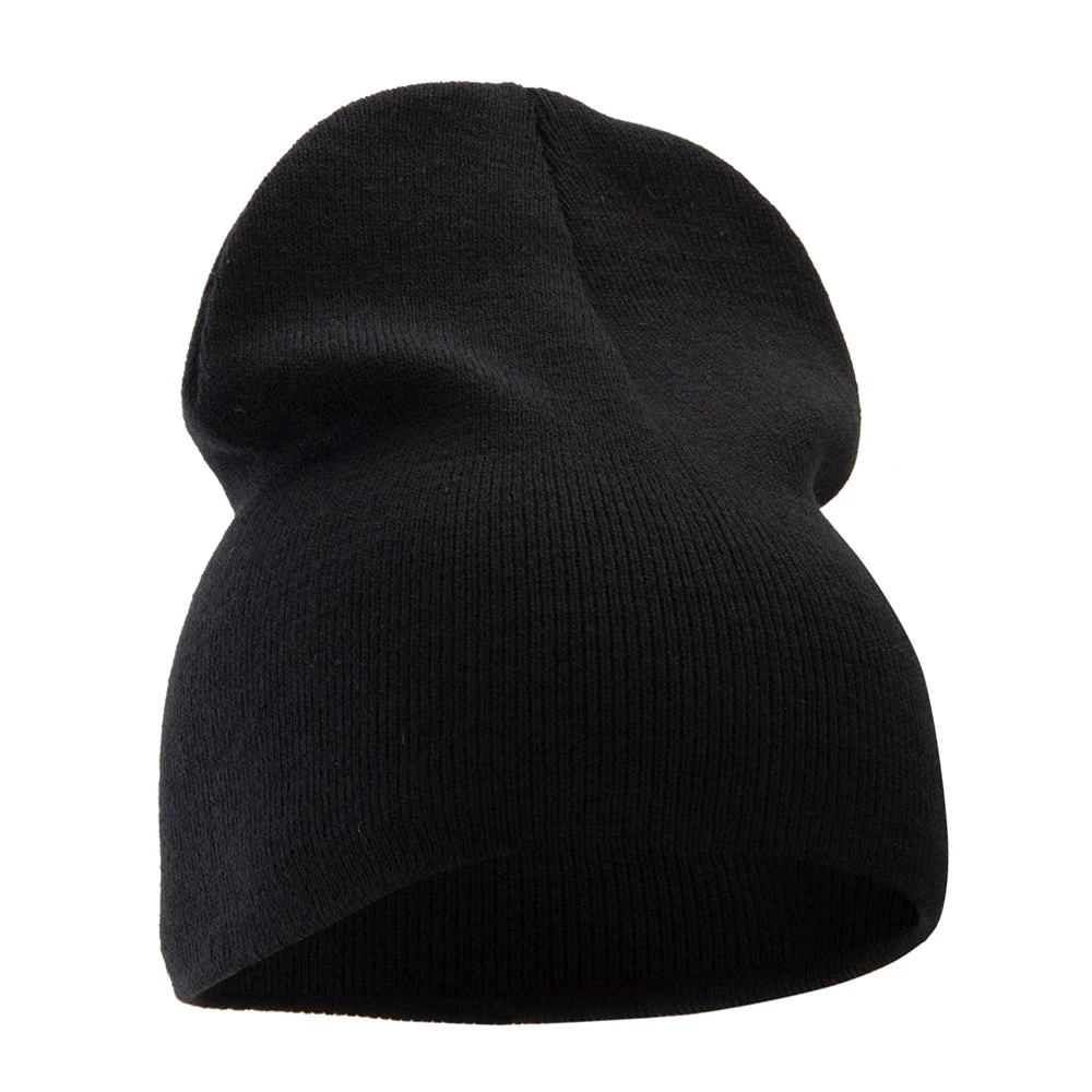 8 Inch Solid Knit Short Beanie Made In USA - Image 4