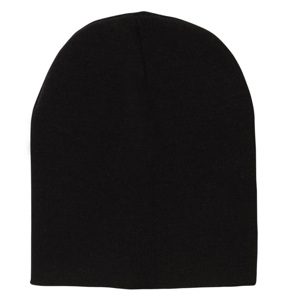 8 Inch Solid Knit Short Beanie Made In USA - Image 5