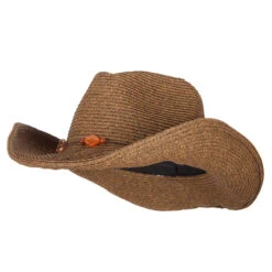 UPF 50+ Women's Beads Accented Paper Braid Cowboy Hat