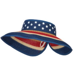 Women's USA Flag Roll Up Paper Braid Visor