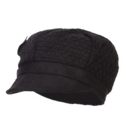 Women's Textured Button Cabbie Cap